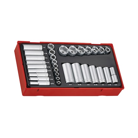 Teng Tools 32 Piece 1/4"-3/8" Drive AF Socket Set TTAF32
